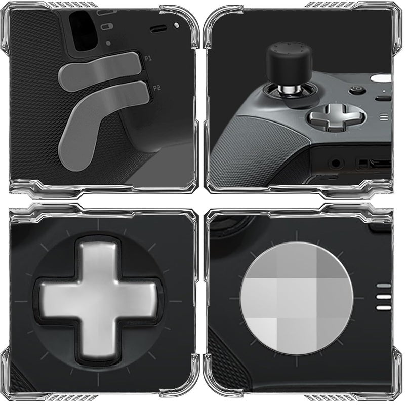 CHARM FOCUS 16-in-1 Metal Thumbsticks Replacement Kits for Xbox Elite Series 2, Xbox Elite 2 Controller Accessories, Includes Magnetic Joysticks, Paddles, Silicone Caps, D-Pads, 1 Tool (Silver) - Image 5